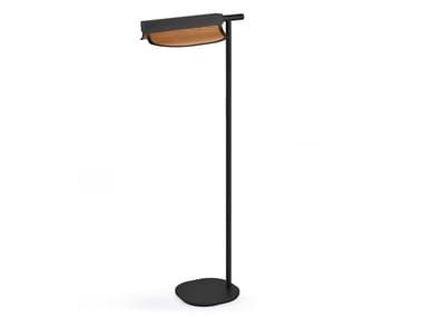 OMMA - LED adjustable metal and wood veneer floor lamp (Request Info).
