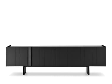 PAPIER - Tanned leather sideboard with doors by I 4 Mariani