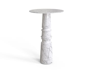 PIETRA - Round Carrara marble high table (Request Info).