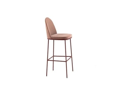 PRECIOUS - Upholstered steel stool with back (Request Info).