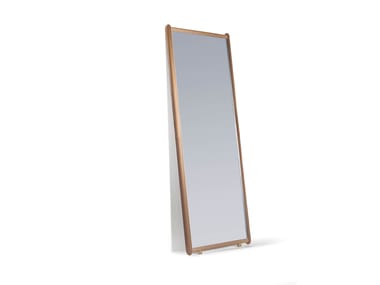 DORIAN - Freestanding rectangular framed leather mirror (Request Info).