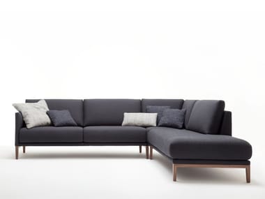 ROLF BENZ 009 CARA - Sectional fabric sofa with chaise longue (Request Info).