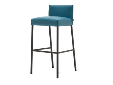ROLF BENZ 652 - High leather stool with footrest (Request Info).