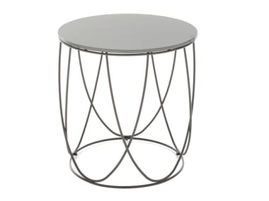 ROLF BENZ 8770 - Round glass and steel coffee table (Request Info).