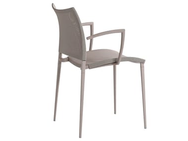 SAND AIR - Stackable polyester fibre chair with armrests (Request Info).