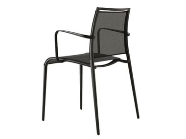 SAND LIGHT - Stackable synthetic fibre garden chair with armrests (Request Info).