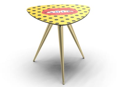SHIT - Triangular coffee table with MDF top and metal legs (Request Info).
