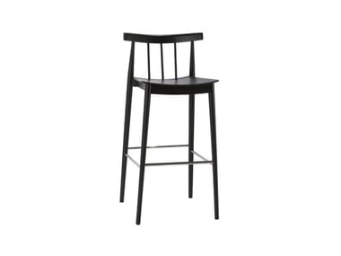 SMILE BQ0327 / BQ0346 - High beech stool with back with footrest (Request Info).