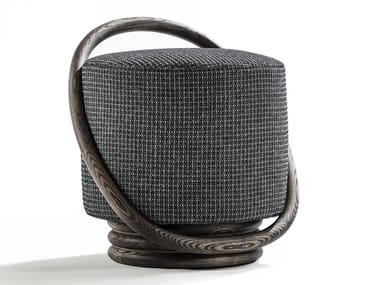 SMILE - Upholstered round fabric pouf (Request Info).