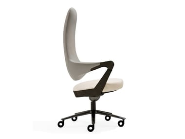 SPRINGER - Leather executive chair with 5-spoke base with armrests with castors (Request Info).
