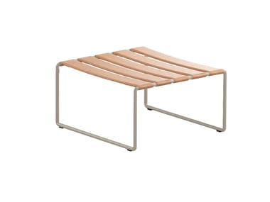 STRAPPY - Square Imitation leather garden footstool (Request Info).