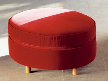 MORAGAS - Upholstered round fabric pouf (Request Info).