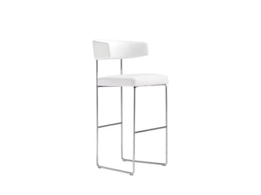 TAURO BQ4202 - Upholstered sled base stool with footrest (Request Info).