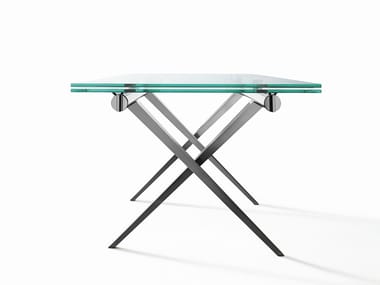 TENDER - Extending rectangular crystal and steel table (Request Info).