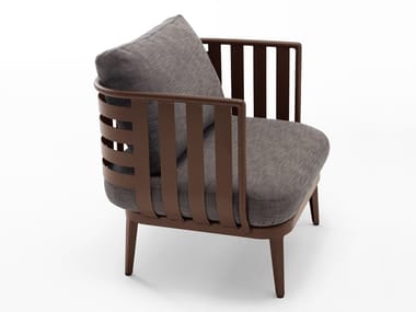 THEA 001 - Fabric and alluminium garden armchair with armrests (Request Info).
