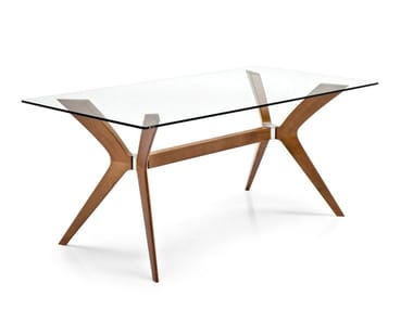 TOKYO - Rectangular wood and glass table (Request Info).