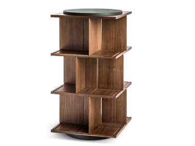 TURNER - Swivel wooden bookcase.
