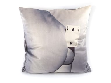 TWO OF SPADES - Square fabric cushion