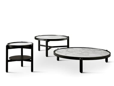 VITTORIO - Low round solid wood coffee table (Request Info).
