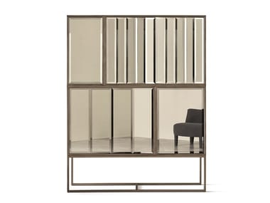 WOLFANG DIAMOND - Wooden wall cabinet with mirrored door (Request Info).