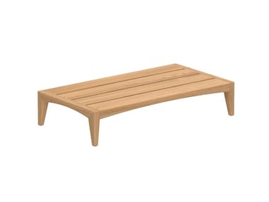 ZENHIT LOUNGE - Low rectangular teak garden side table (Request Info).