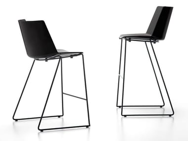 A?KU STOOL - Sled base polypropylene stool with back (Request Info).