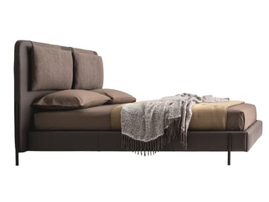 ALAR - Leather bed with upholstered headboard (Request Info).