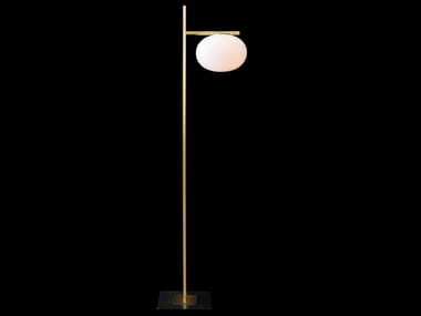 ALBA - 382 - Brass and glass floor lamp (Request Info).