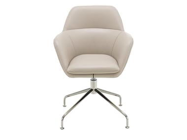 AM?D?E - Swivel leather chair with 4-spoke base with armrests (Request Info).