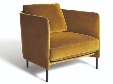 BLENDY - Fabric armchair with removable cover with armrests (Request Info).