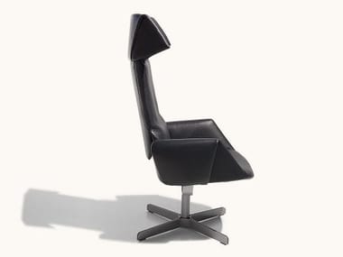 DS-343 - Leather armchair with 4-spoke base with armrests (Request Info).