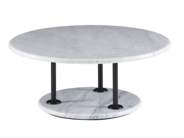 ASTAIR - Low round marble coffee table (Request Info).
