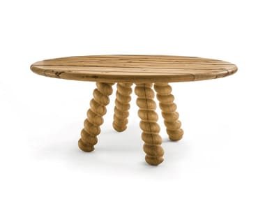 BRIC - Round solid briccola wood table (Request Info).