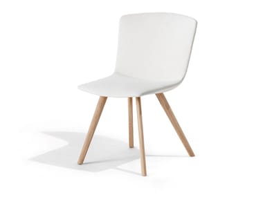 CALUM HOME - Upholstered fabric chair with wooden legs (Request Info).