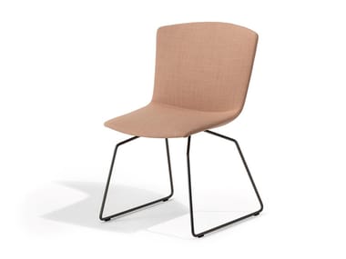 CALUM HOME - Sled base upholstered fabric chair (Request Info).