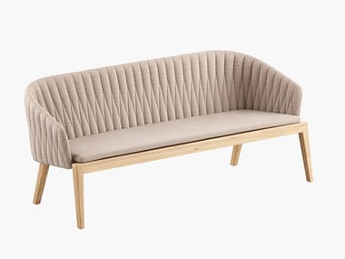 CALYPSO - 3 seater fabric an teak garden sofa (Request Info).