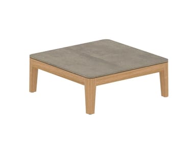 CALYPSO LOUNGE - Square teak garden side table (Request Info).