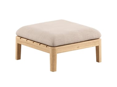CALYPSO LOUNGE - Low teak garden stool (Request Info).