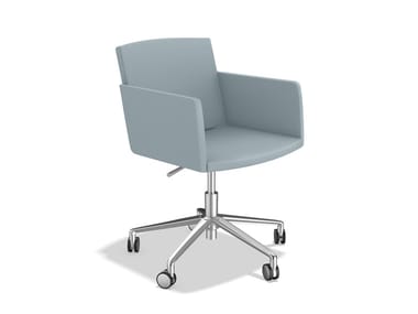 LEON IV - Swivel fabric chair with 5-spoke base with armrests (Request Info).