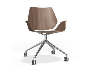 CENTURO VI - Swivel trestle-based chair with armrests (Request Info).