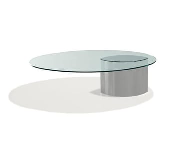 Lunario - Oval glass and steel coffee table (quotation inquiry).