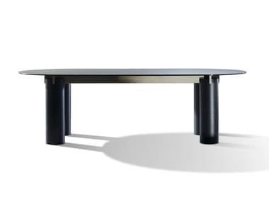 DAEN 33/34 - Oval table with glass and porcelain stoneware top (Request Info).