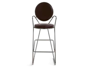 DOUBLE ZERO - High upholstered stool with armrests (Request Info).