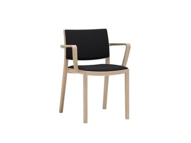 DUOS SO2753 - Upholstered wooden chair with armrests (Request Info).