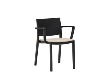 DUOS SO2753 - Wooden chair with integrated cushion (Request Info).