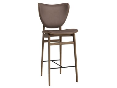 ELEPHANT BAR - High leather and oak stool (Request Info).