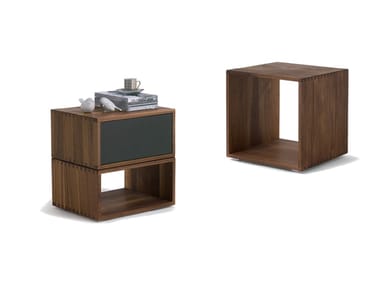 FREEDOM - Square solid wood bedside table with drawers (Request Info).