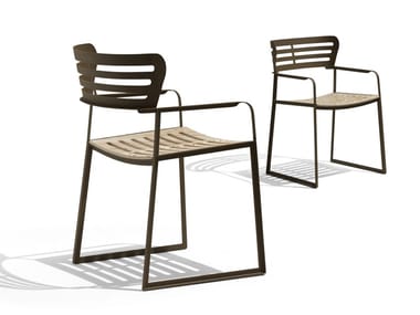 GEA - Sled base garden chair with armrests (Request Info).