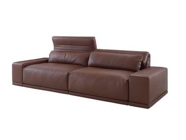 GRAND ANGLE - 2 seater leather sofa with headrest (Request Info).