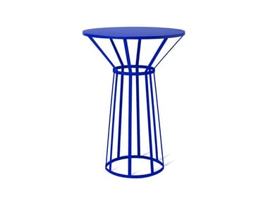 HOLLO - Round powder coated steel high table (Request Info).
